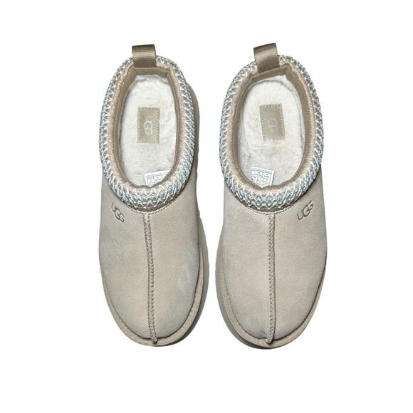 UGG Tazz II Sand Suede Shearling Platform Slippers Women's Size 8 - Picture 3 of 7